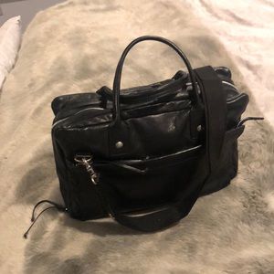 John Varvatos briefcase bag in black leather
